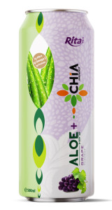 Aloe vera juice with grape and CHIA seed drink 500ml cans