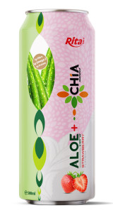 Aloe vera juice with strawberry and CHIA seed drink 500ml cans