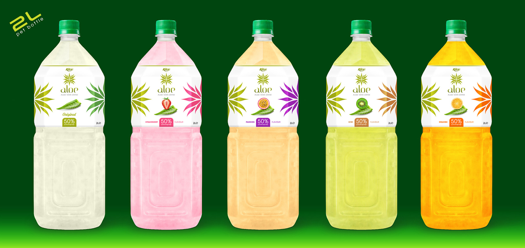 Aloe vera with fruit juice 2000ml Pet bottle 