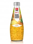 Fresh 290ml Glass Bottle Basil Seed Drink With Pineapple Flavor   