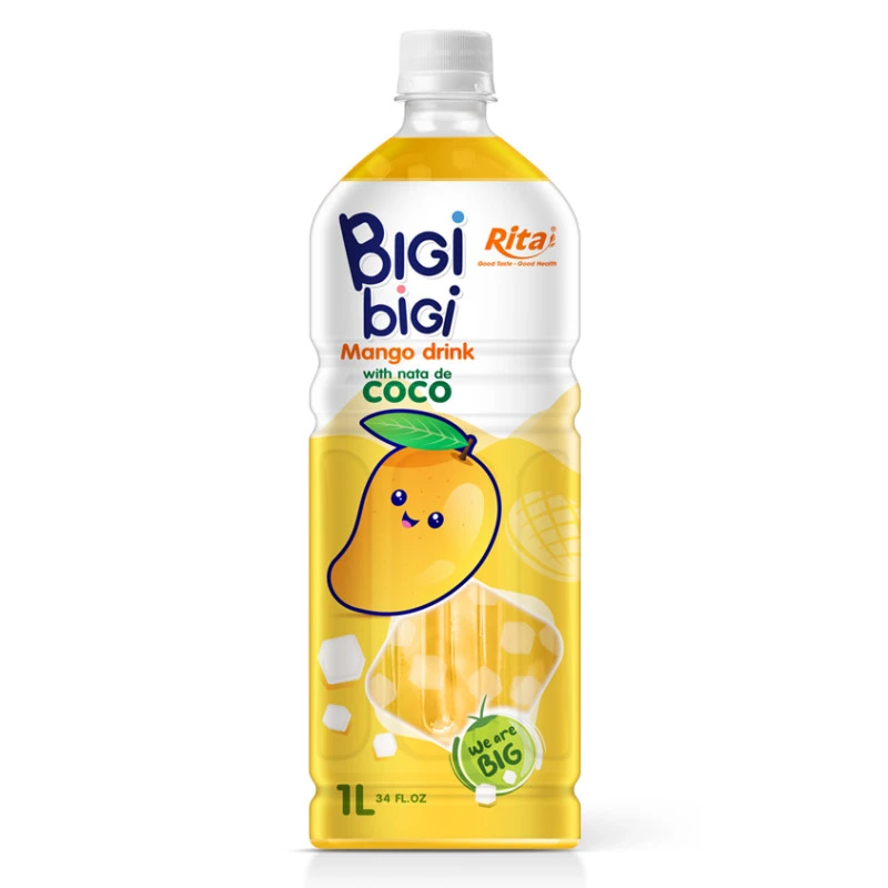 1L PET Bottle BiGi BiGi Mango Fruit Juice with Nata de Coco - RITA Beverage