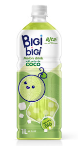 1L Pet Bottle Rita Bici Bici Melon Drink with Nata de Coco