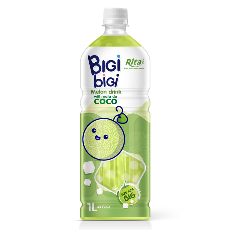 BiGi BiGi Melon Drink with Nata de Coco 1L PET Bottle