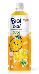 BiGi BiGi Pineapple Drink with Nata de Coco 1L PET Bottle