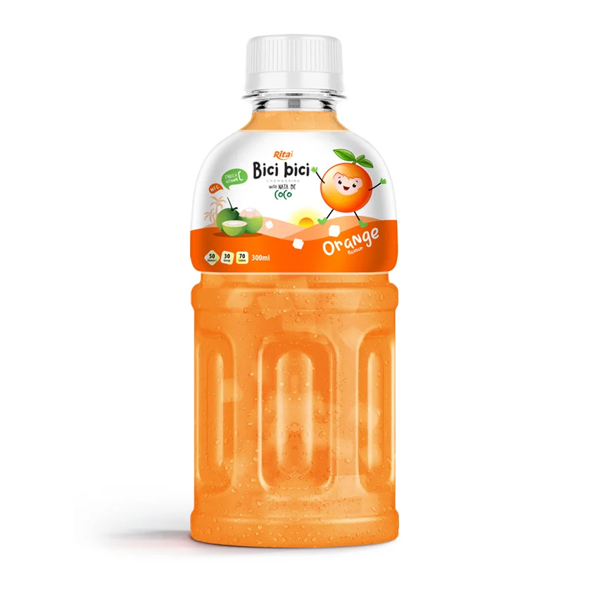 330ml Pet Bottle Bici Bici Orange Juice With Nata De Coco - RITA Beverage
