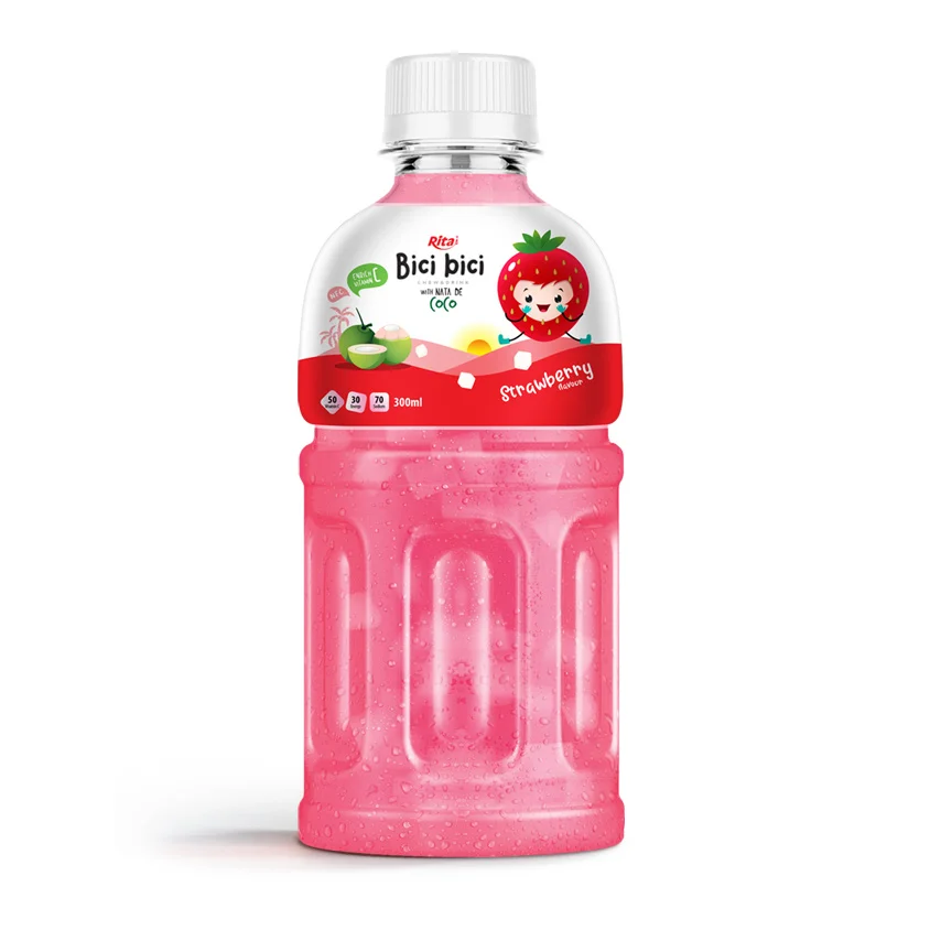 OEM 300ml Pet Bottle Bici Bici Strawberry Juice Nata De Coco - RITA Beverage