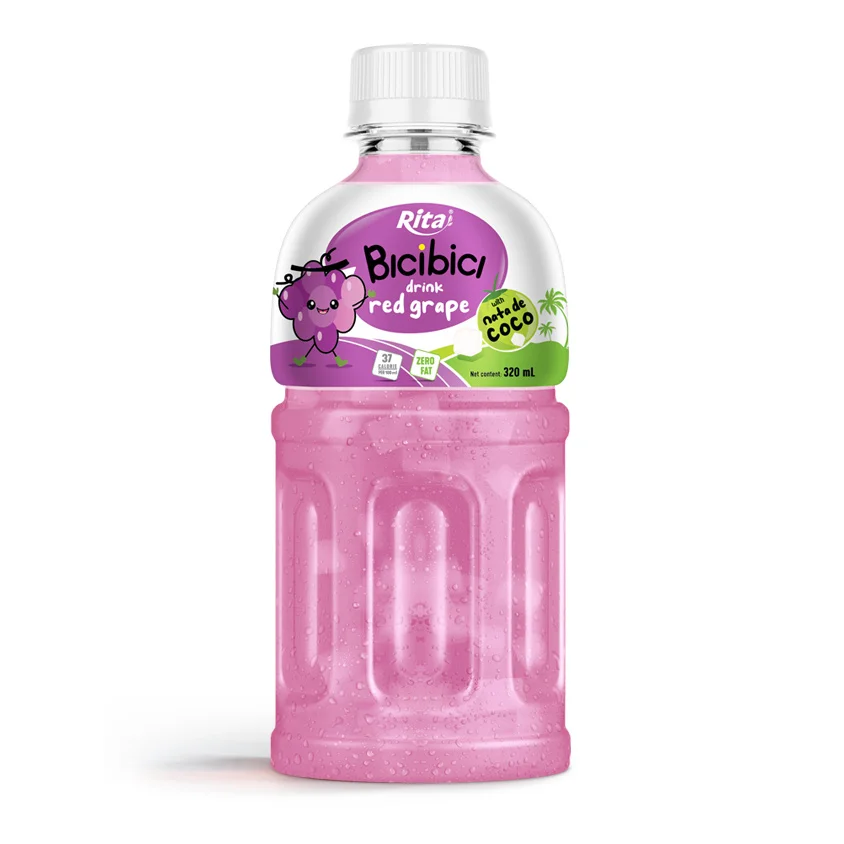 Bici Bici Drink Red Grape Juice With Nata De Coco Pet Bottle 320ml