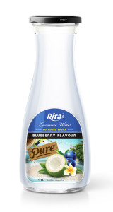 Blueberry flavour with Coconut water 1L Glass bottle