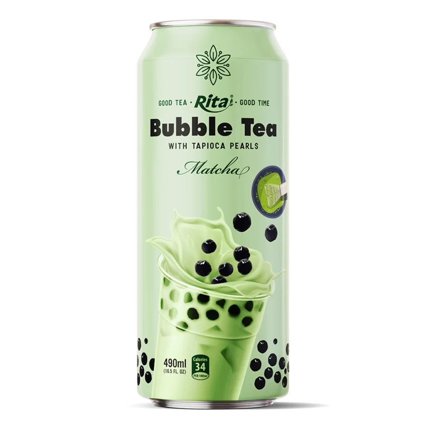 Wholesale Green Tea Bubble Tea With Matcha Flavor 490Ml Can - Rita Beverage