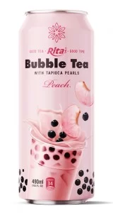 Bubble Tea 490ml can Peach