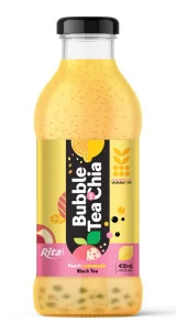 Bubble Tea with Chia 400ml glass bottle Peach