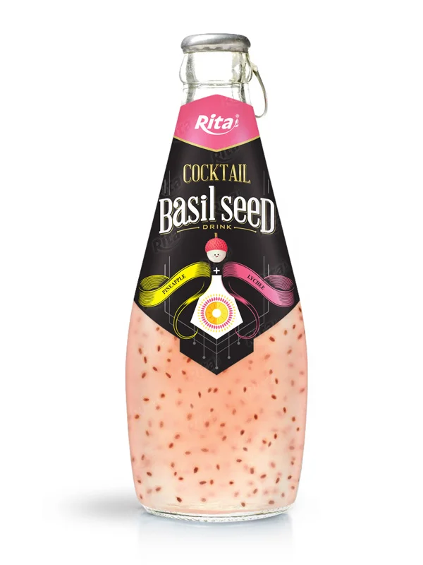 Cocktail flavor with basil seed drink