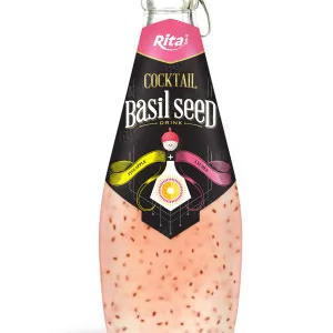 Cocktail flavor with basil seed drink