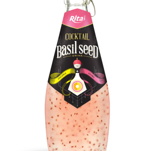 Cocktail flavor with basil seed drink