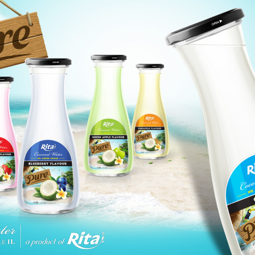 Coco 1L Glass bottle with fruit juice flavour