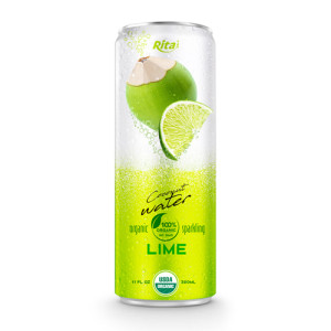 Coco Organic Sparkling with lime 320ml can 03