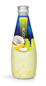 Coconut milk with  banana flavor 290ml glass bottle 