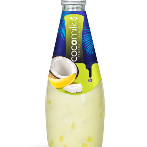 Coconut milk with  banana flavor 290ml glass bottle 