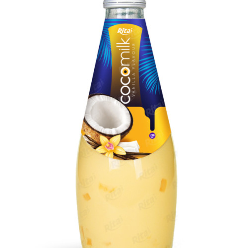 Coconut milk with vanilla flavor 290ml glass bottle 