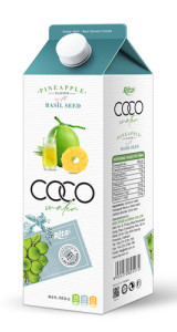 Coconut water basil seed with pineapple flavour 1L 