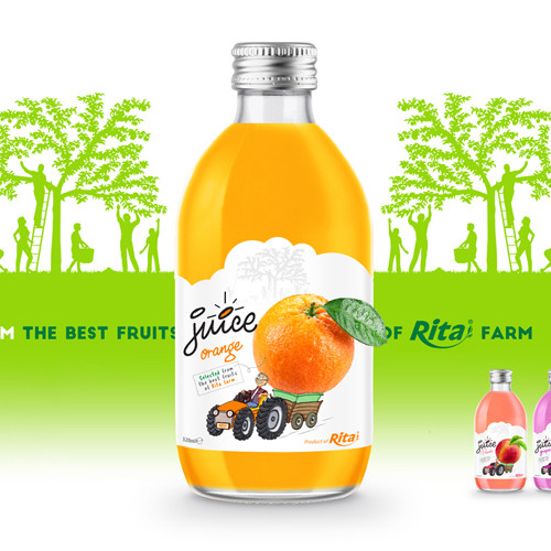 Design Glass bottle FRUIT JUICE  Orange 132f4b39593712a0cff4b9a73bae0d9a