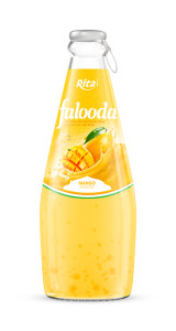 Falooda drink - milk drink with basil seed mixed Nata de coco with mango flavour