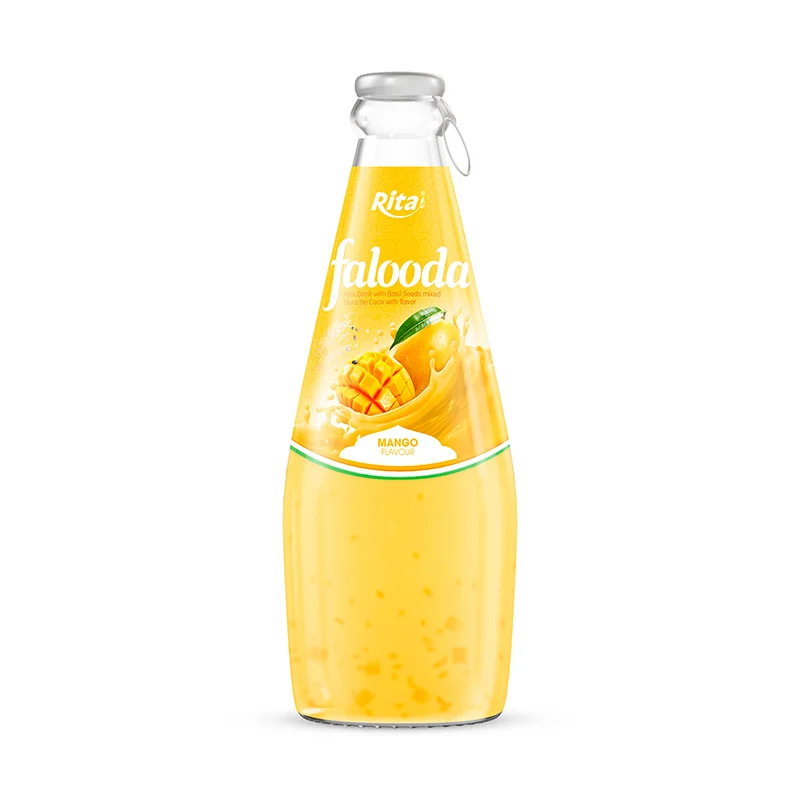 Falooda drink - milk drink with basil seed mixed Nata de coco with mango flavour