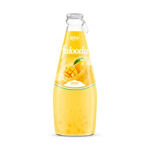 Falooda drink - milk drink with basil seed mixed Nata de coco with mango flavour