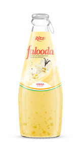 Falooda drink - milk drink with basil seed mixed Nata de coco with vanilla flavour