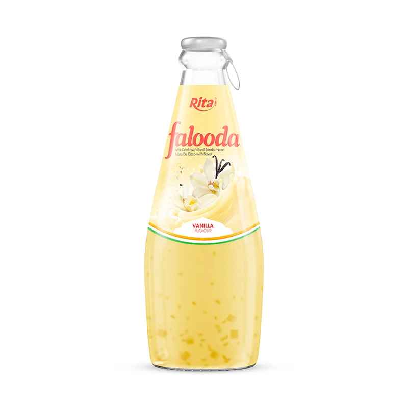 Falooda drink - milk drink with basil seed mixed Nata de coco with vanilla flavour