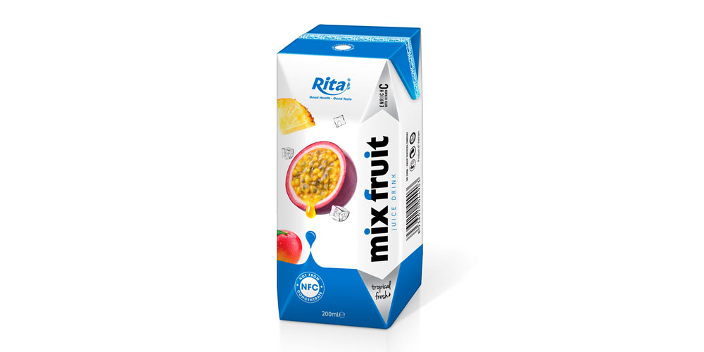 Mix fruit juice fresh in tetra pak