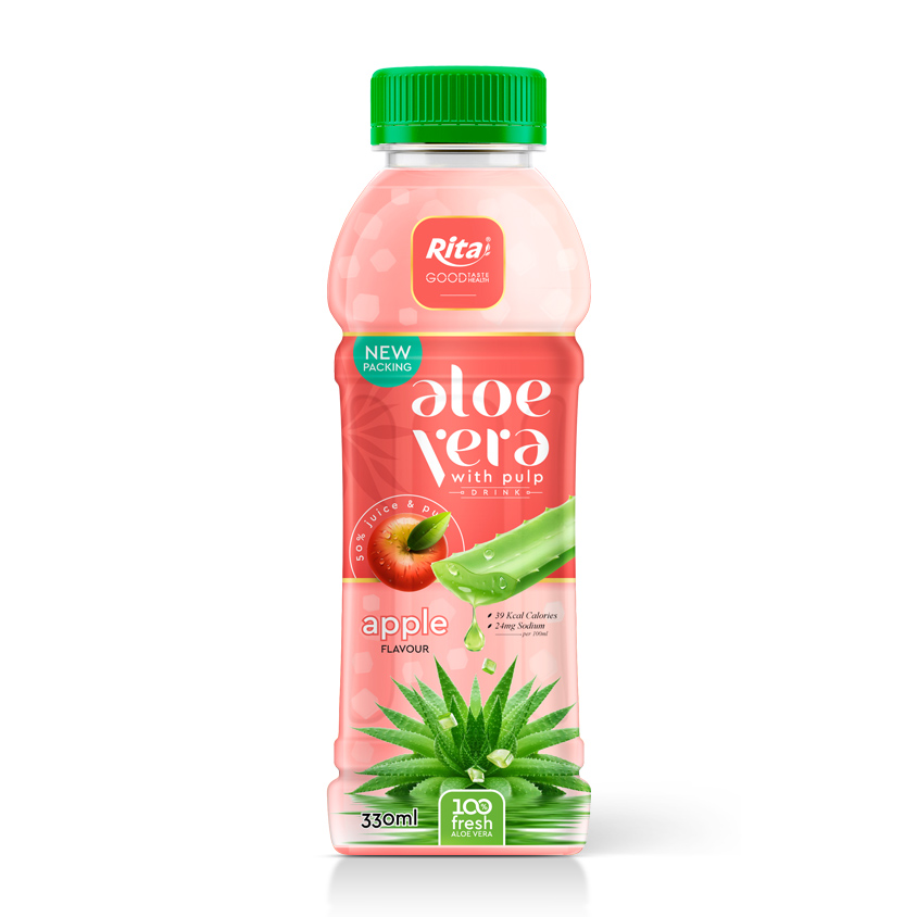 Petbottle330ml Aloevera with pulpdrink apple flavor