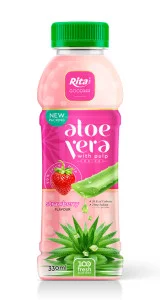 Petbottle330ml Aloevera with pulpdrink strawberry flavor