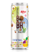 Popping Boba drink with Aloe vera Pulp and coctail fruit 320ml