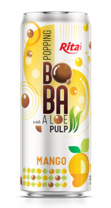 Wholesale  320ml Sleek Can Mango Flavored Bubble Tea 