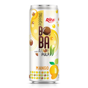 Popping Boba drink with Aloe vera Pulp and mango 320ml