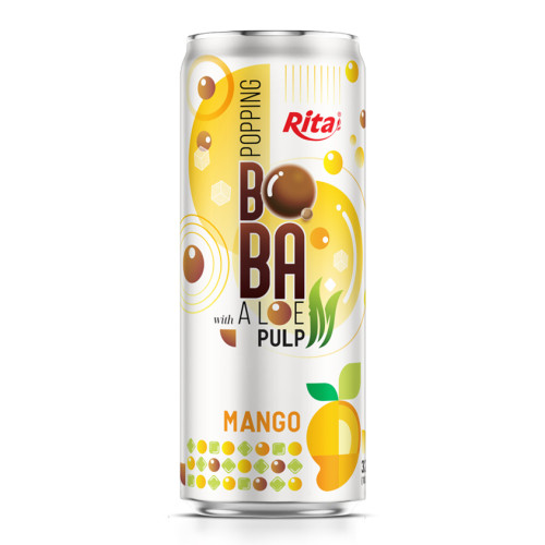Popping Boba drink with Aloe vera Pulp and mango 320ml