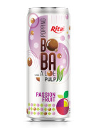 Popping Boba drink with Aloe vera Pulp and passion fruit 320ml