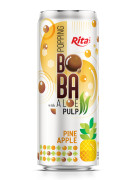 Popping Boba drink with Aloe vera Pulp and pineapple 320ml