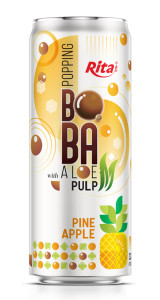 Popping Boba drink with Aloe vera Pulp and pineapple 320ml