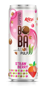 320ml Sleek Can Strawberry Flavored Bubble Tea