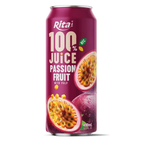 Rita 100 Pure Passion Fruit Juice 490ml Can