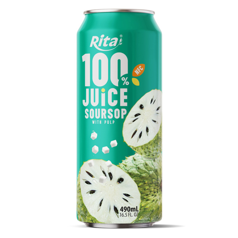 Rita 100 Pure Soursop Juice 490ml Can