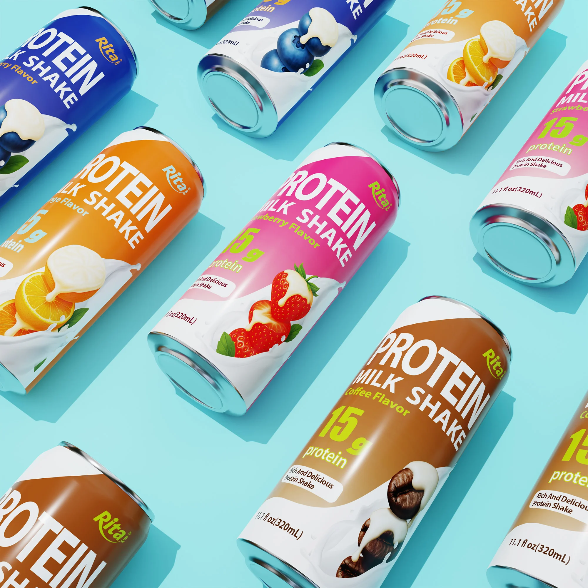 11.1 fl oz Cans Protein Milk Shake Orange Flavor