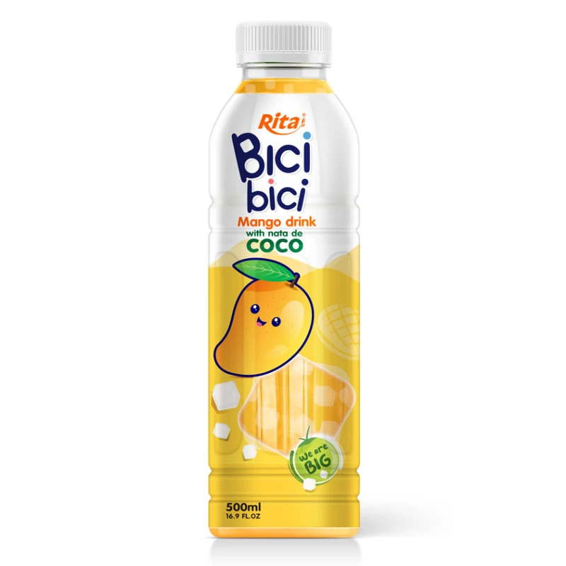 16.9 Fl Oz PET Bottle Bici Bici Mango Juice Drink with Nata de Coco - RITA Beverage