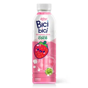 Rita Bici Bici Strawberry Drink with Nata de Coco 500ml PET Bottle