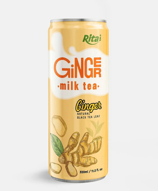 Ginger Milk Tea Natural Black Tea 320ml Sleek Can - RITA Beverage