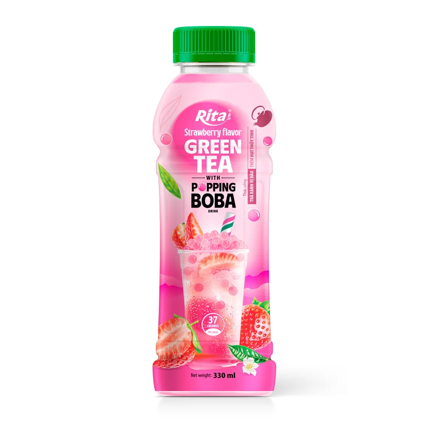 Rita Popping Boba Black Tea with Strawberry Flavor