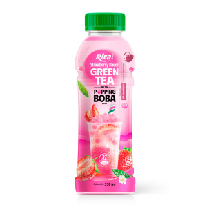 Rita Popping Boba Black Tea with Strawberry Flavor