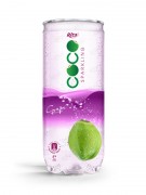 Sparking coconut water with grape flavor 250ml Pet can 